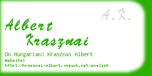 albert krasznai business card